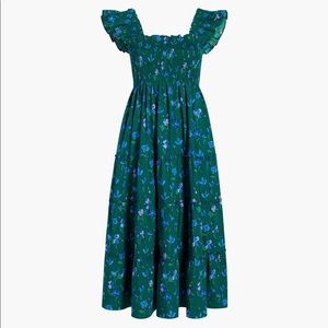Hill House Home ELLIE NAP DRESS in Green Space Floral XS EUC